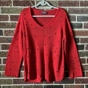 Wooden Ships Red Sweater with Blue Stars